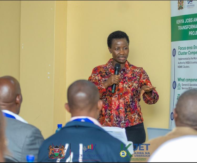 PS Susan Mang'eni at Ndumberi Diary Cooperative for Business Development Training